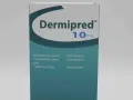 Opakowanie leku Dermipred 10mg, zawierające tabletki z prednizolonem dla psów.