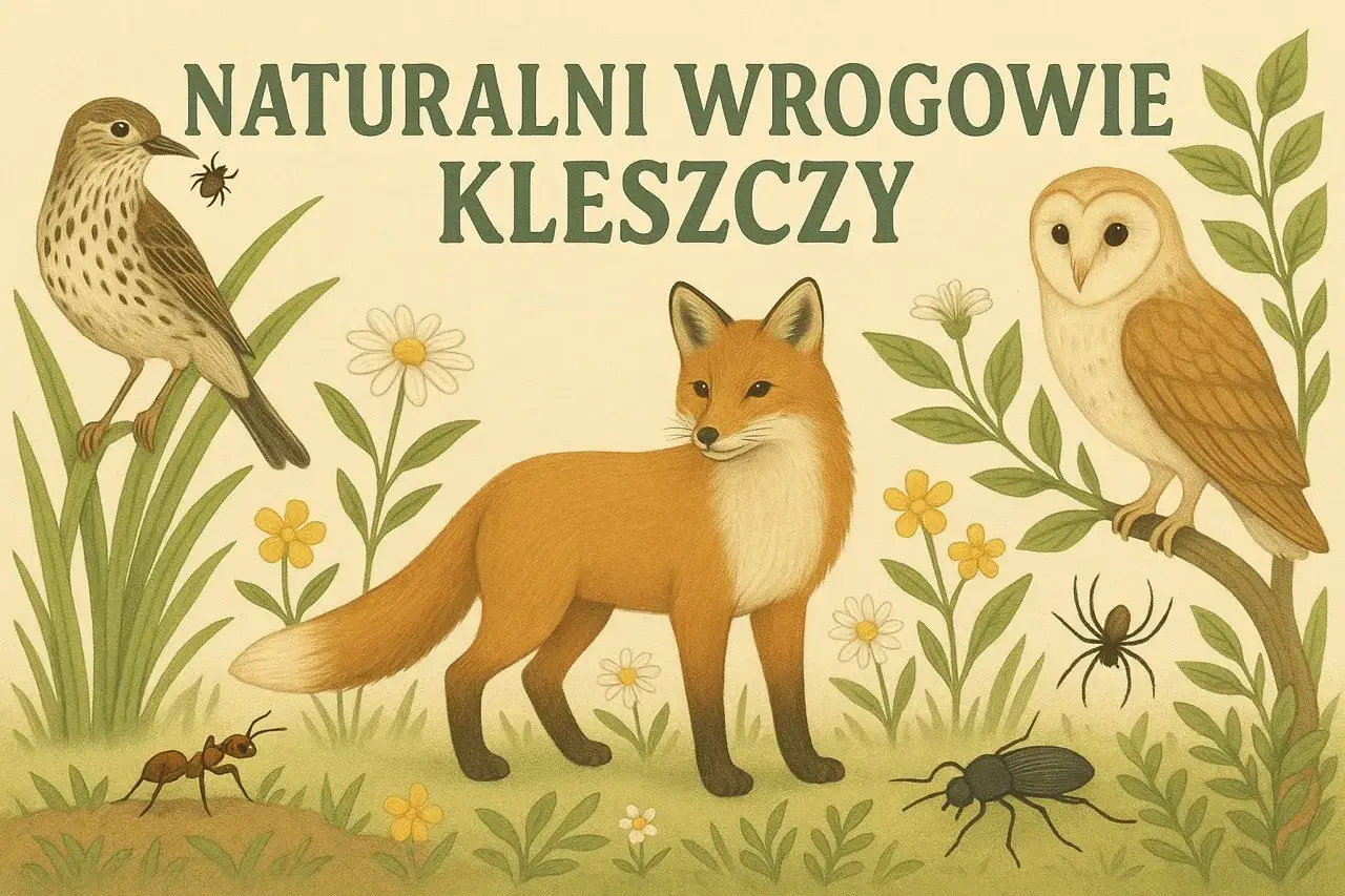 Lis, sowa, ptak, pająk i mrówka – naturalni wrogowie kleszczy.